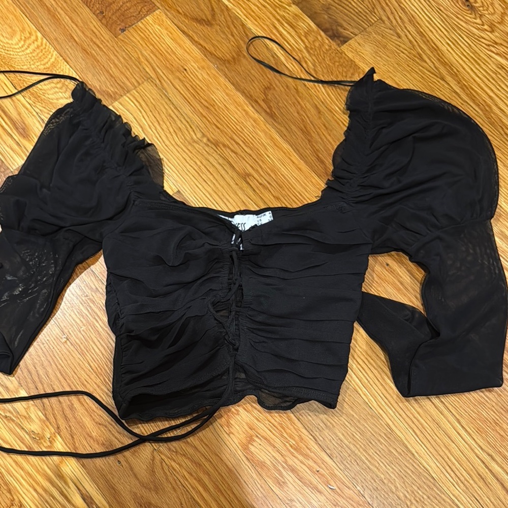 Princess Polly Black Cut Out Crop Top